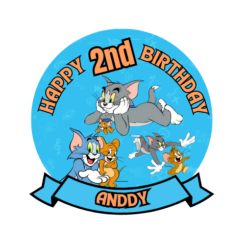 Digital Tom & Jerry Party Cake Topper