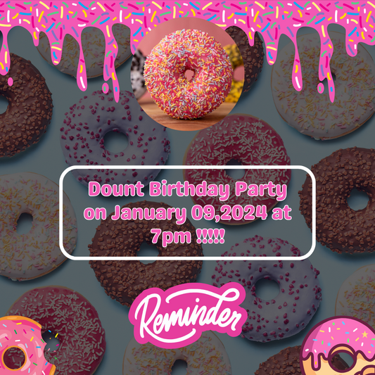 Donut Birthday Reminder Card For Your Birthday or Event