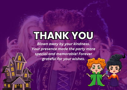 Enchanting Hocus Pocus Birthday Thank You Card