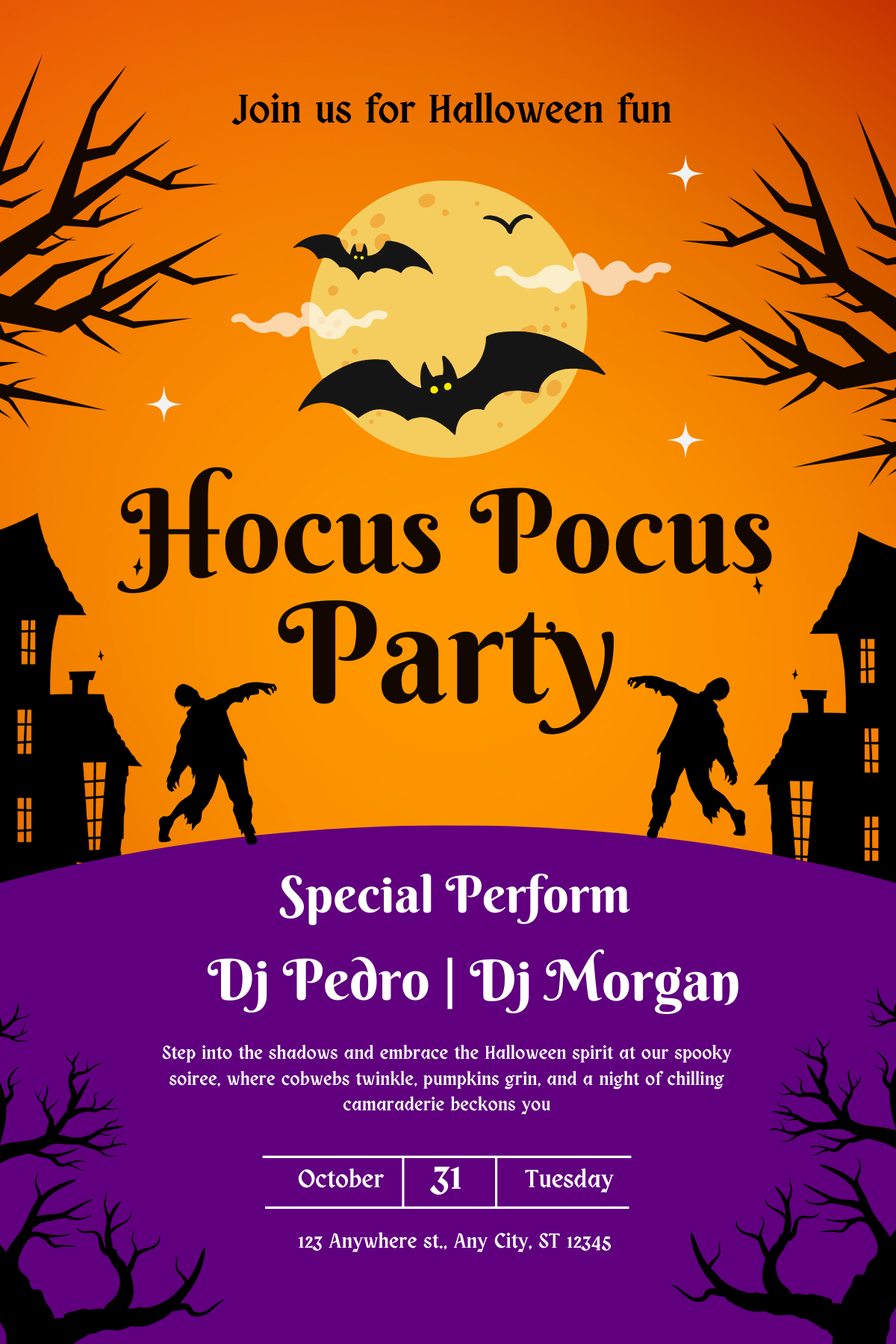 Personalized Hocus Pocus Digital Birthday Card Invitation |Horror and Magical Celebration