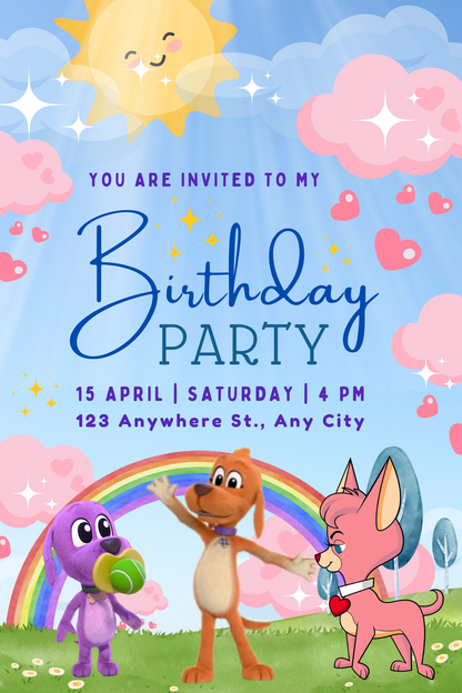 Go Dog Go Birthday Party Invitation | Customizable Digital Birthday Invite