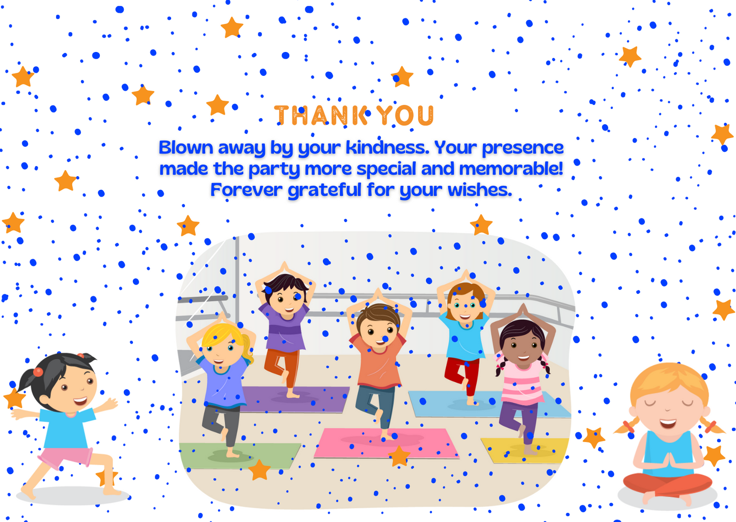 Gymnastics Birthday Party Thank You Card