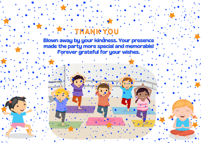 Gymnastics Birthday Party Thank You Card