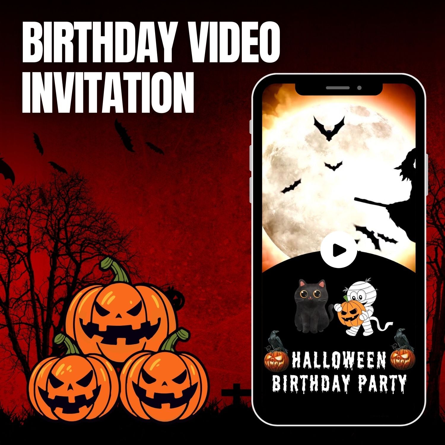 Halloween Theme Party Video Invitation | Personalized Halloween Party Invite