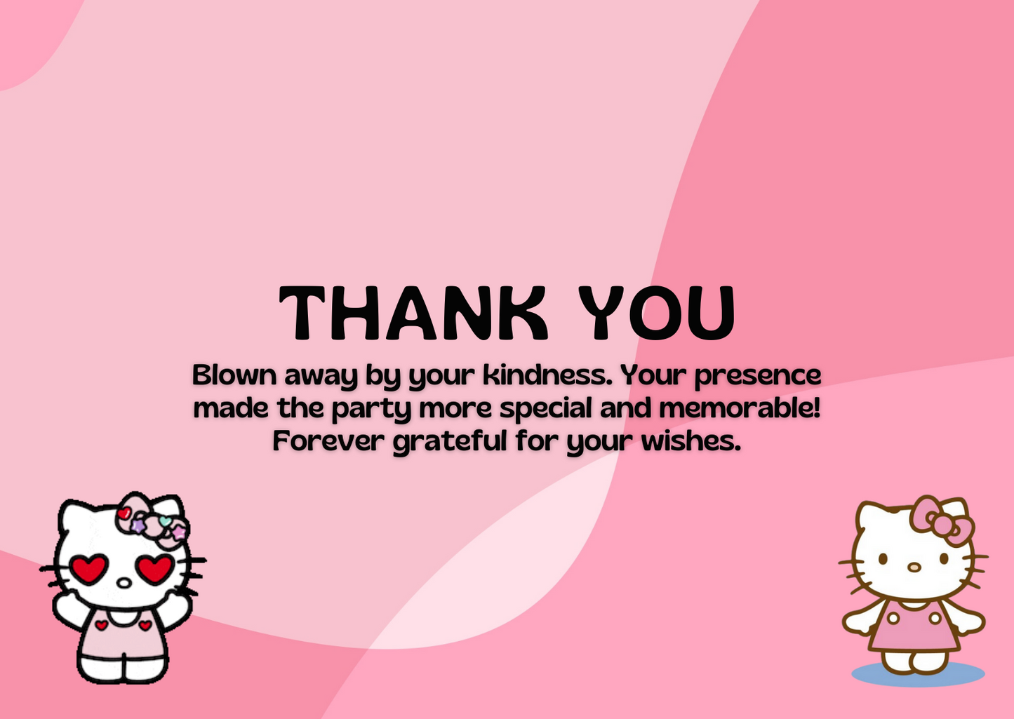 Hello kitty Birthday Party Thank You Card