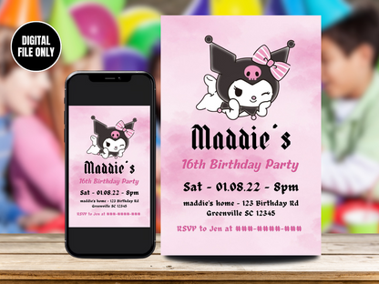 Kuromi Birthday Card Invitation - Cute and Trendy Designs for a Memorable Celebration