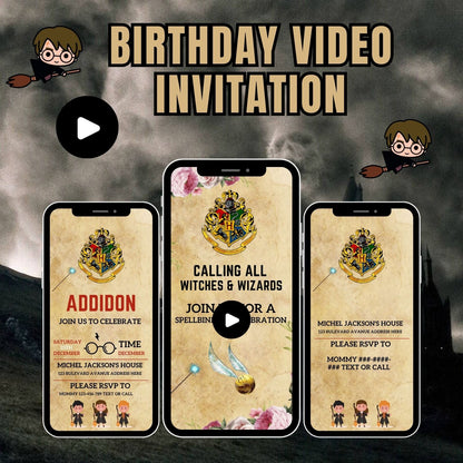 Magical Harry Potter Birthday Video Invitation | Animated Hogwarts-themed Party Invitation