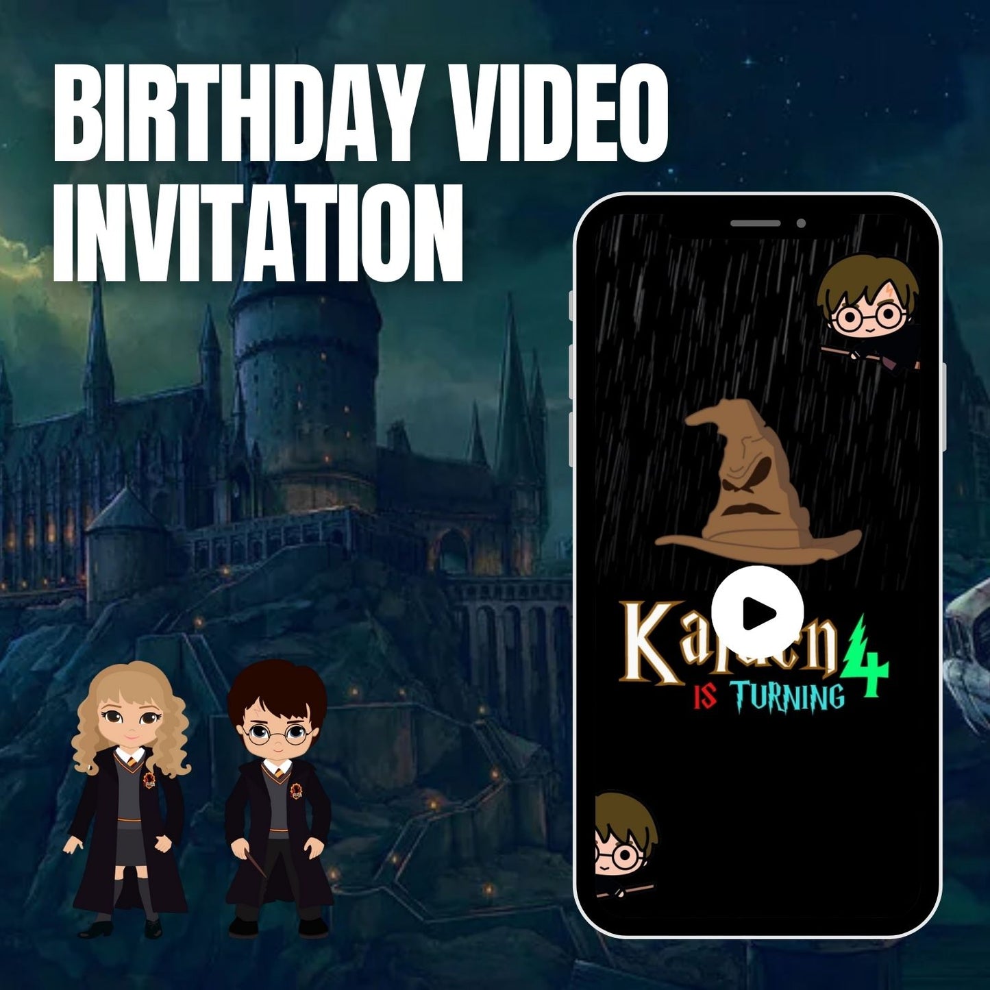 Magical Harry Potter Birthday Video Invitation | Animated Wizard Party Invite