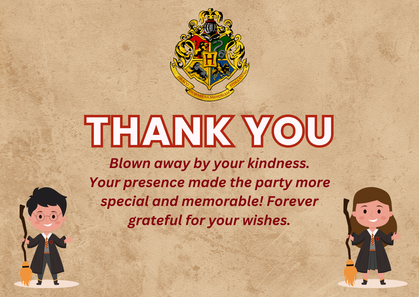 Magical Harry potter Birthday Thank You Card For Your Birthday