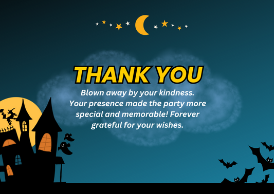 Spooktacular Halloween Theme Birthday Thank You Card