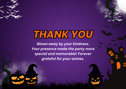 Personalized Hocus Pocus Theme Birthday Thank You Card