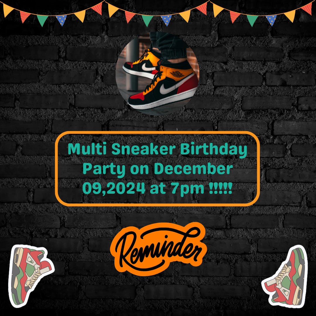 Multi Sneaker Birthday Reminder Card for Your Birthday or Event