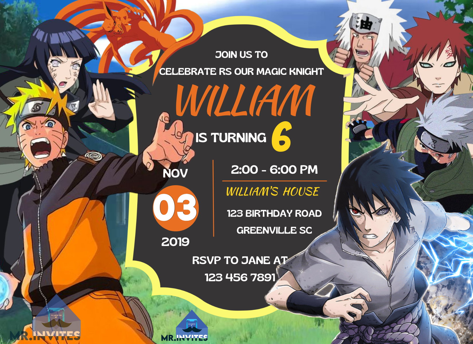 Naruto Birthday Party Invitation - Celebrate with Ninja Fun!