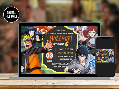 Naruto Birthday Party Invitation - Celebrate with Ninja Fun!