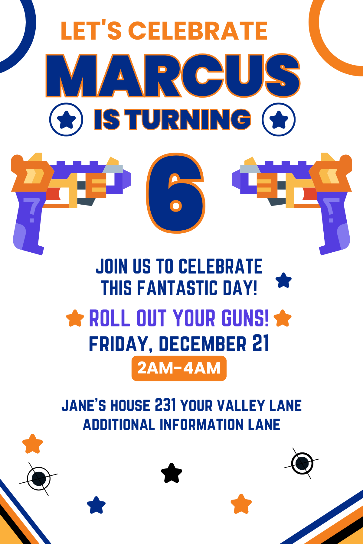 Nerf Battel Digital Birthday Party Invitation | Birthday Party Invites