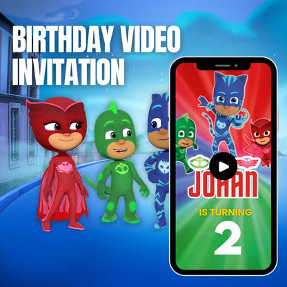 PJ Masks Birthday Party Video Invitation | PJ Masks Birthday Invites