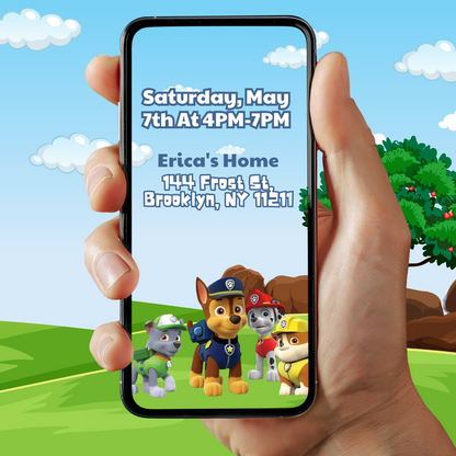 Paws Paw Patrol Birthday Party Video Invitation