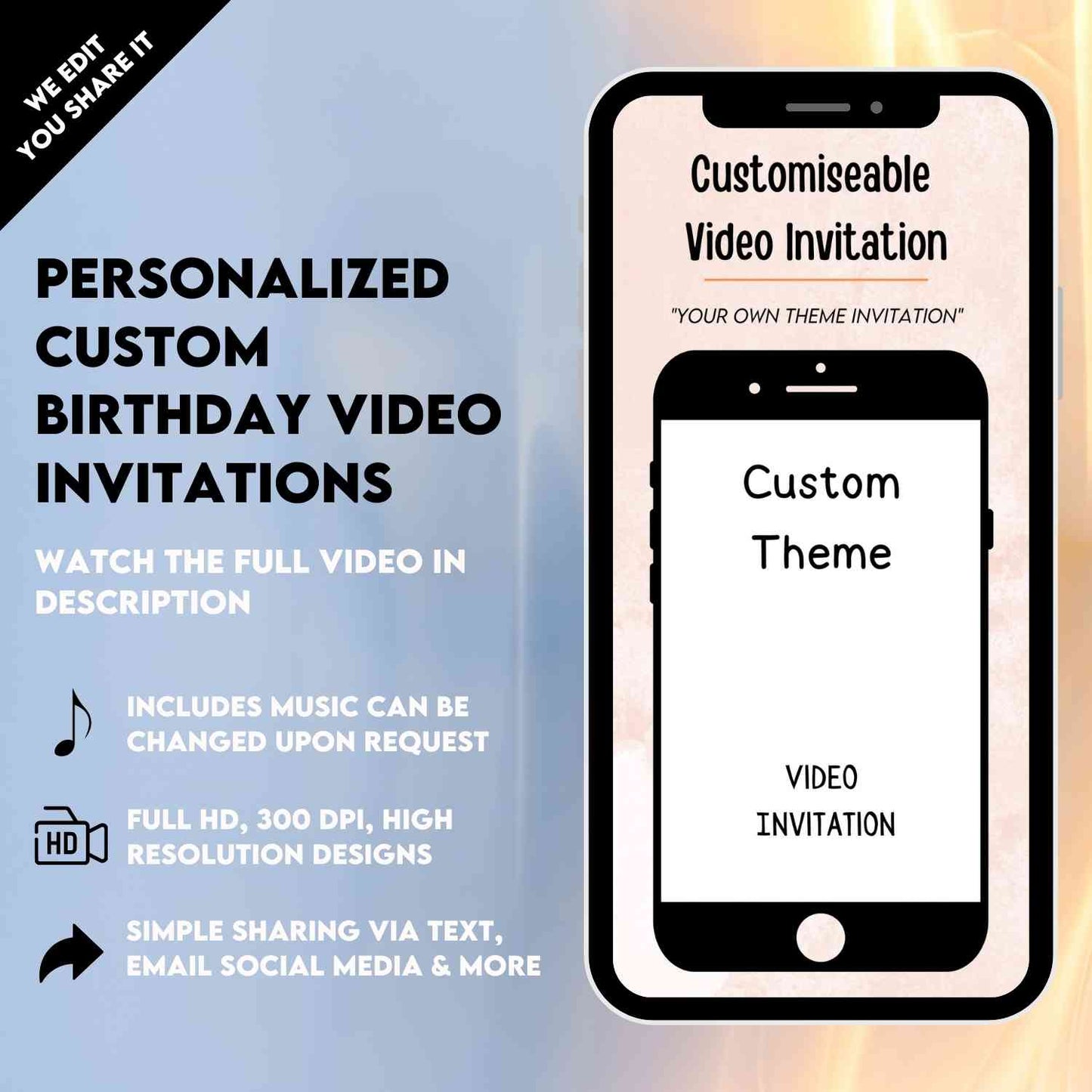 Personalized Custom Birthday Video Invitations | Customizable and Memorable