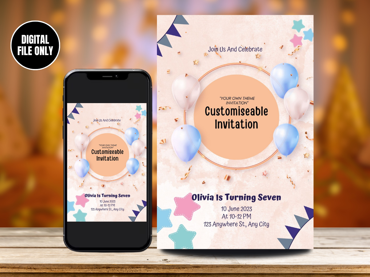 Personalized Custom Theme Digital Card Invitations | Customizable and Memorable