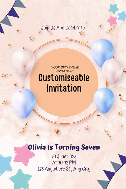 Personalized Custom theme Digital Card Invitations | Customizable and Memorable