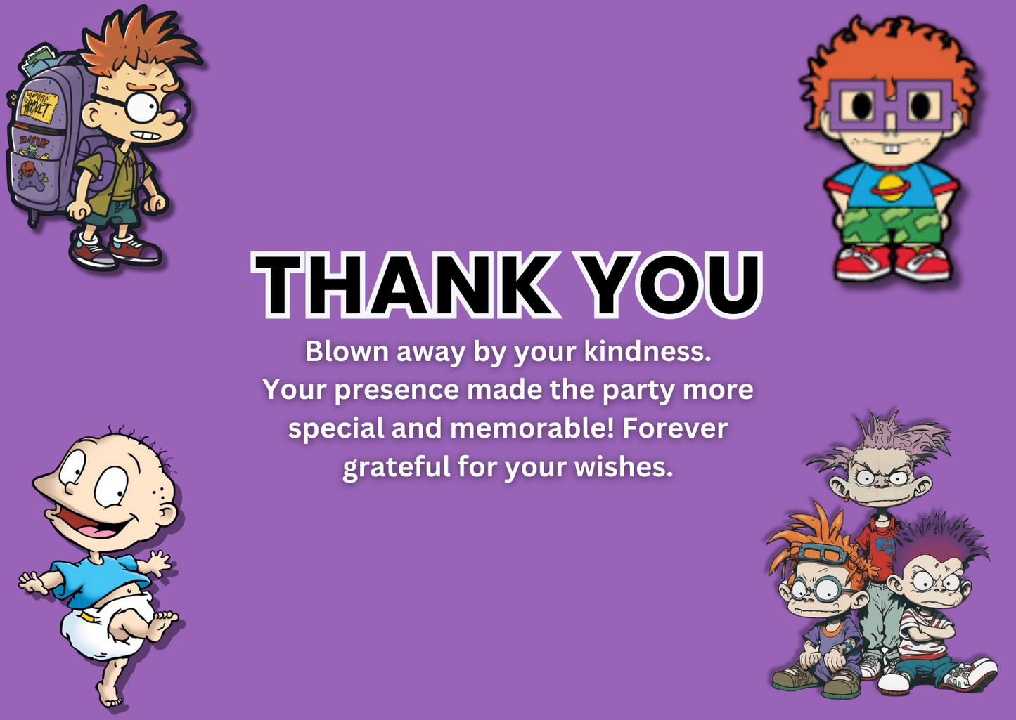 Playful Rugrats Birthday Thank You Card For Your Birthday