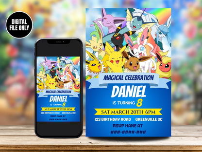 Pokemon Birthday Party Digital Invitation | Customize and Share Mr.Invites Pokemon Birthday Party Digital Invitation | Customize and Share Mr.Invites