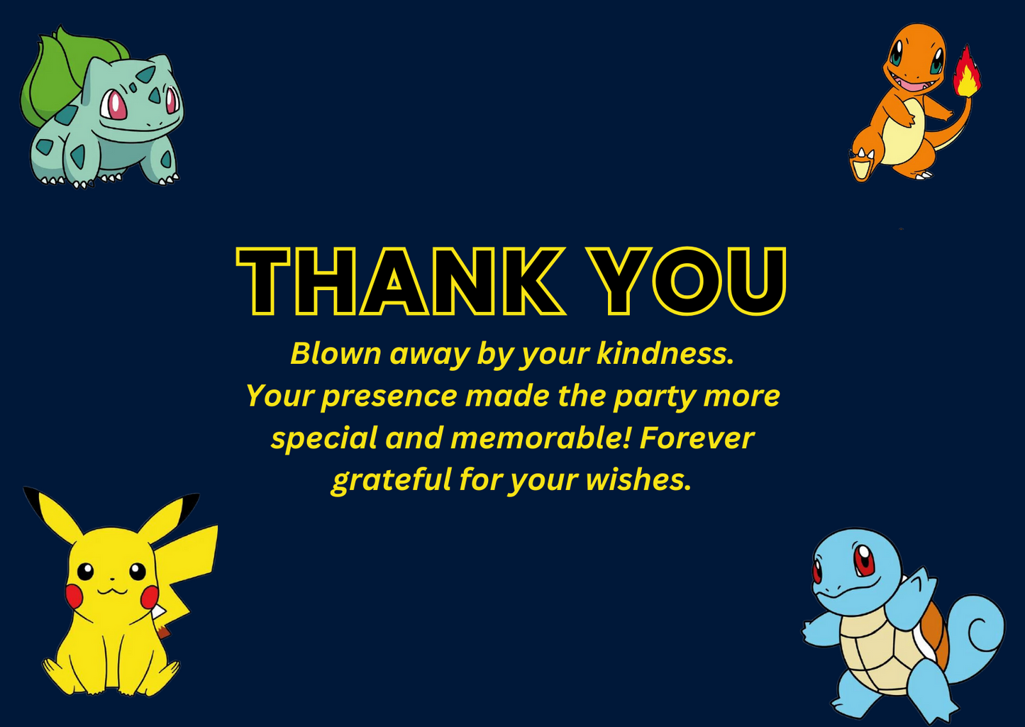 Pokemon Birthday Thank You Card For Your Birthday