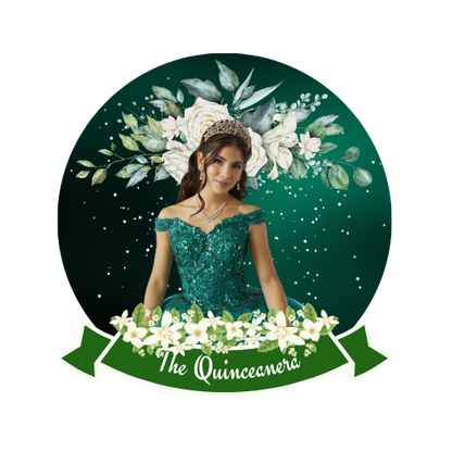 Quinceanera Cake Topper - Quinceanera Emerald Green Cake Topper