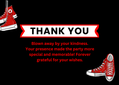 Red Sneaker Ball Birthday Thank You Card For Your Birthday