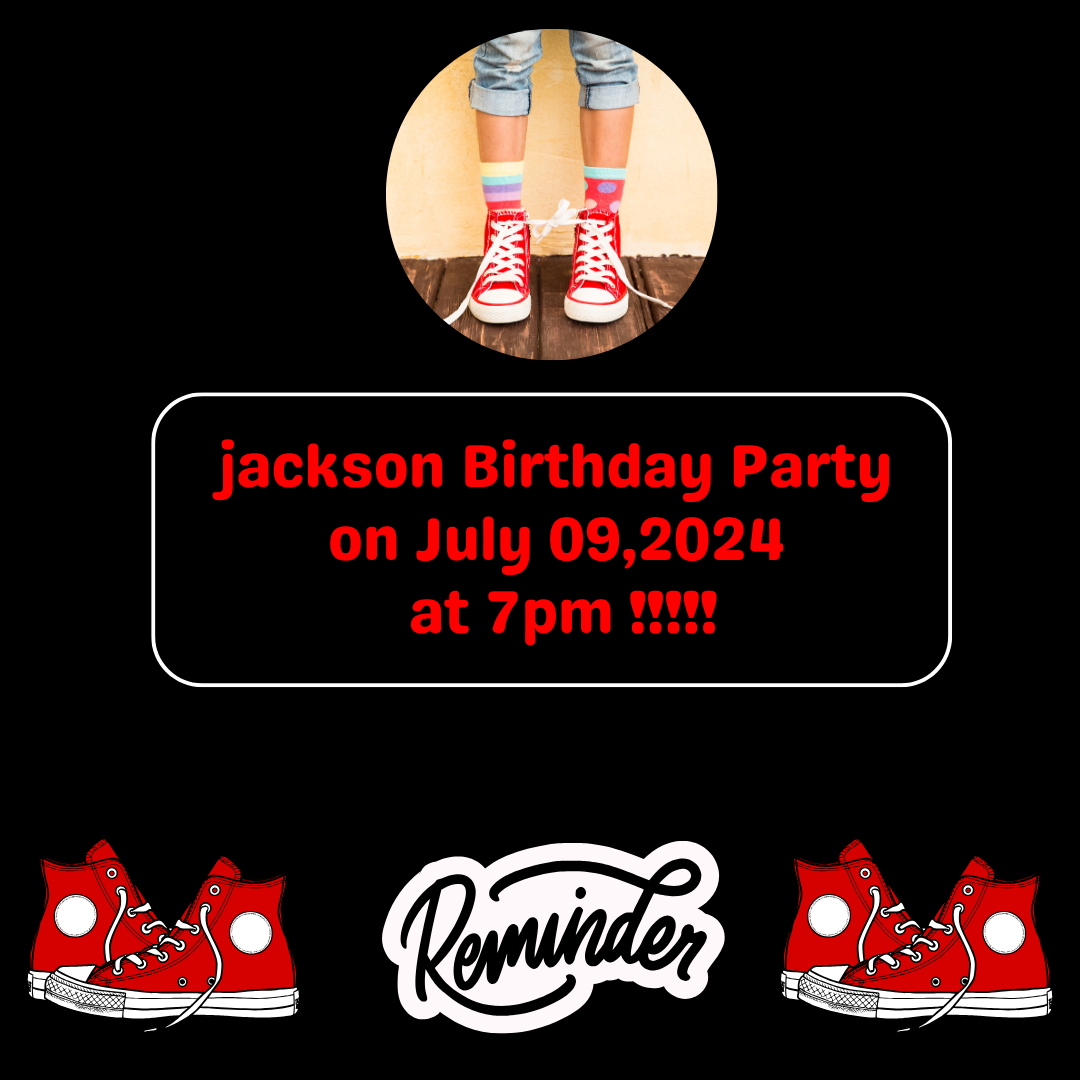 Red Sneaker Reminder Card For Your Birthday or Event