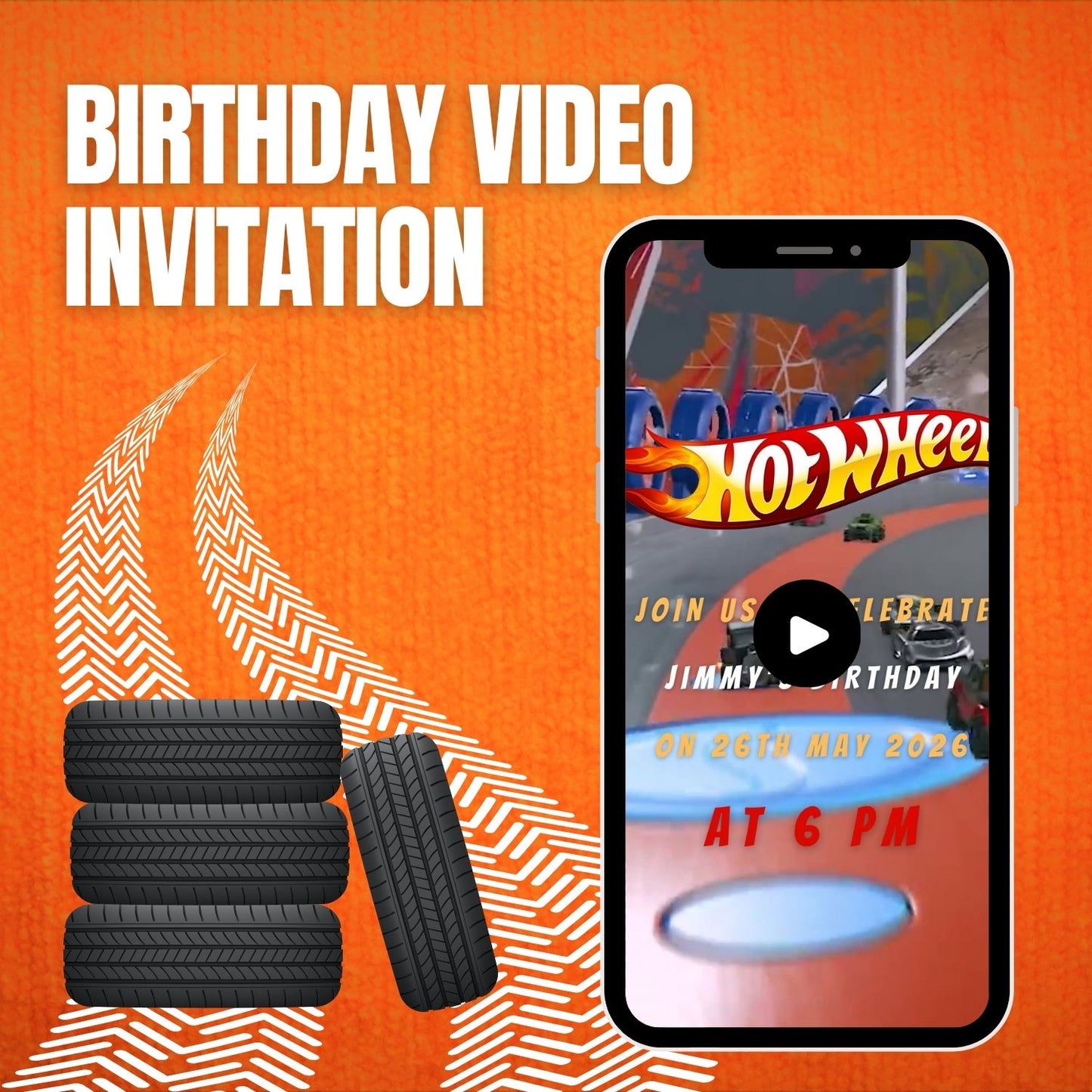 Rev up the Fun! Hot Wheels Birthday Party Video Invitation