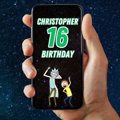 Rick and Morty Digital Birthday Video Invitation | Animated Party Invitation