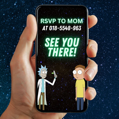 Rick and Morty Digital Birthday Video Invitation | Animated Party Invitation