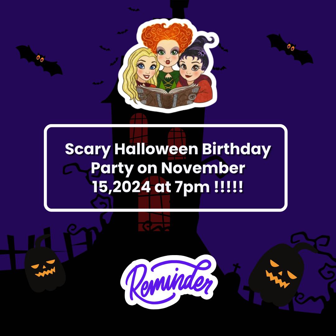 Scary Halloween Birthday Party Reminder Card