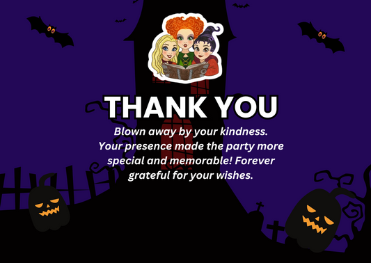 Scary Halloween Birthday Party Thank You Card