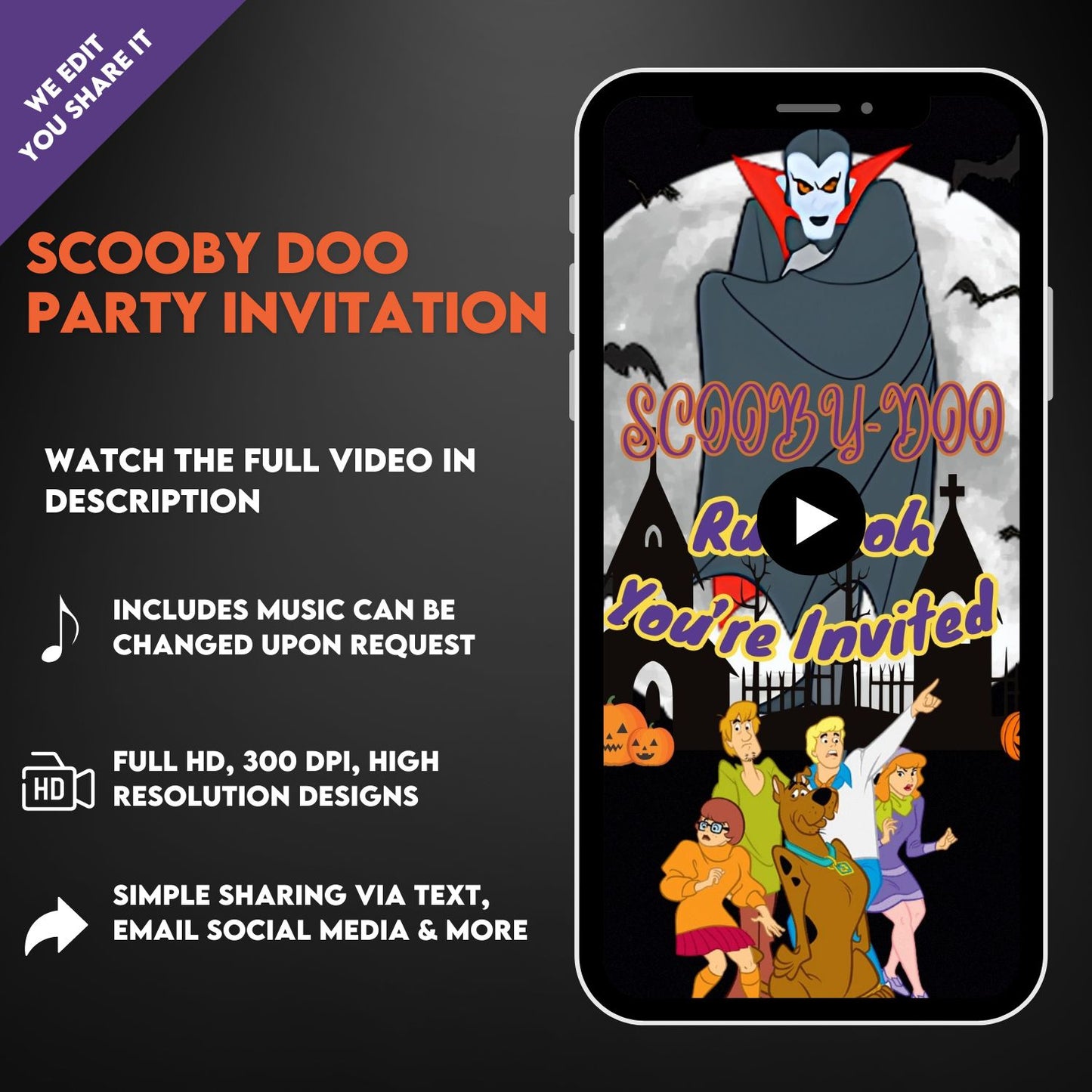 Scooby Doo Birthday Video Invitation | Animated Scooby Doo Invite