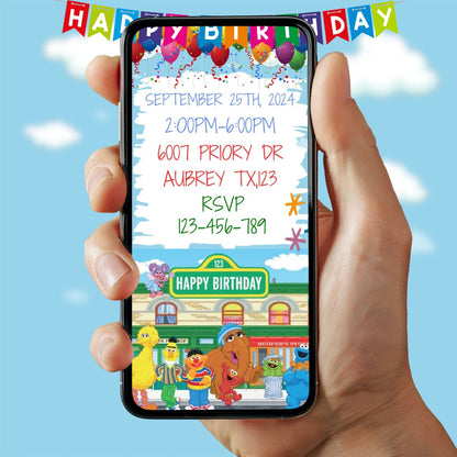 Sesame Street Birthday Video Invitations