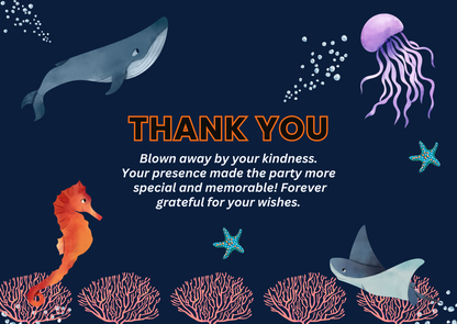 Shark Birthday Party Thank You Card