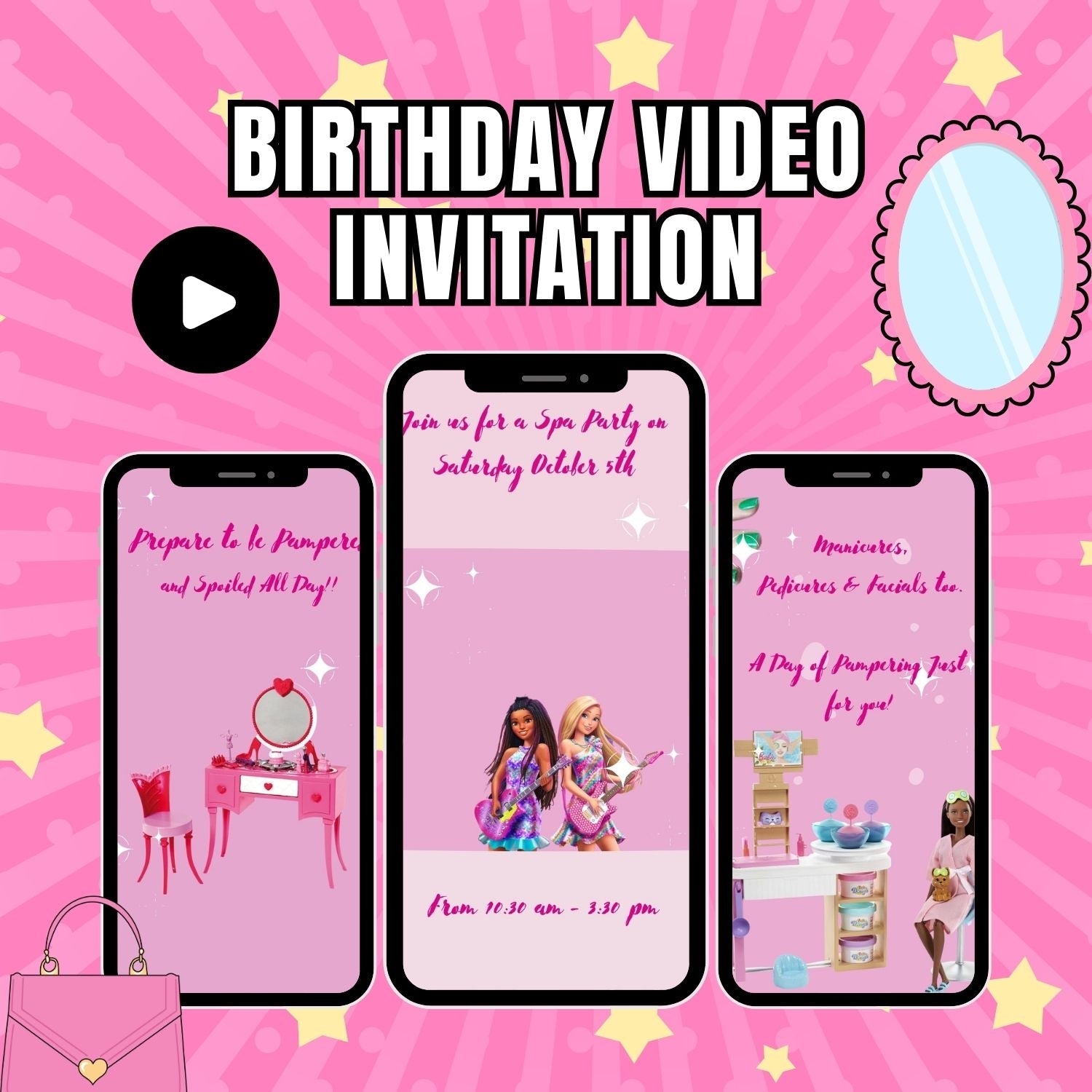 Sparkling Barbie Spa Birthday Video Invitation | Animated, Glamorous, and Fun-Filled Celebration!