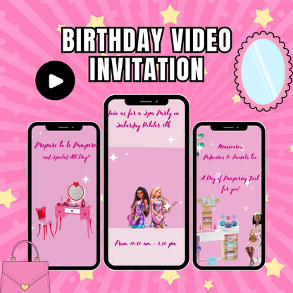 Sparkling Barbie Spa Birthday Video Invitation | Animated, Glamorous, and Fun-Filled Celebration!