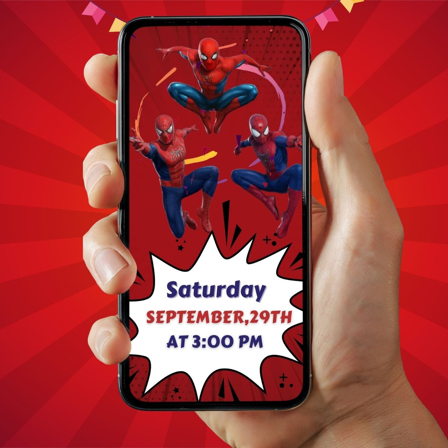 Spiderman Birthday Video Invitation