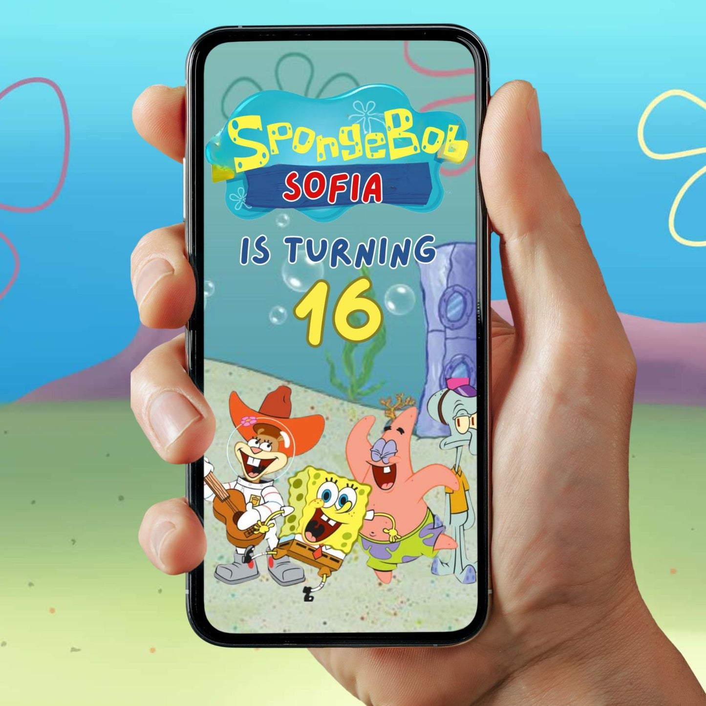 Spongebob Birthday Party Video Invitation | Kids Party Animated Invite