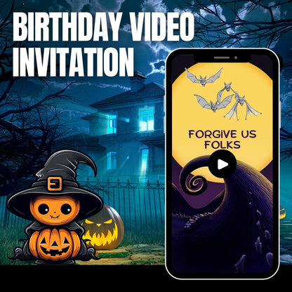 Spooky & Fun Nightmare Before Christmas Birthday Video Invitation