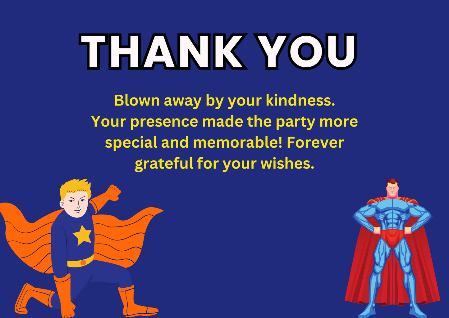 Super Hero Birthday Thank You Card for Your Birthday