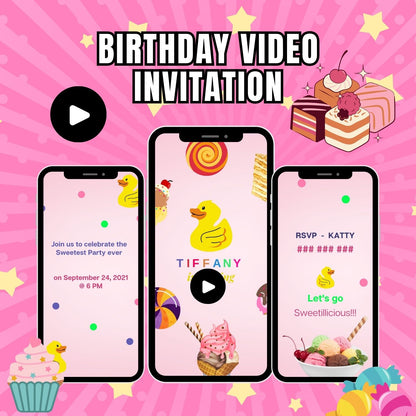 Sweet Sugar Rush Birthday Party Video Invitation | Sugar Factory Birthday Video Invite