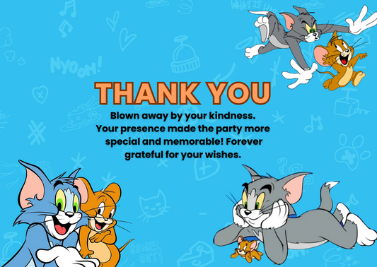 Digital Tom & Jerry Birthday Thank You Card