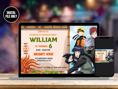 Ultimate Ninja Party! Naruto Birthday Card Invitations | Customize and Share