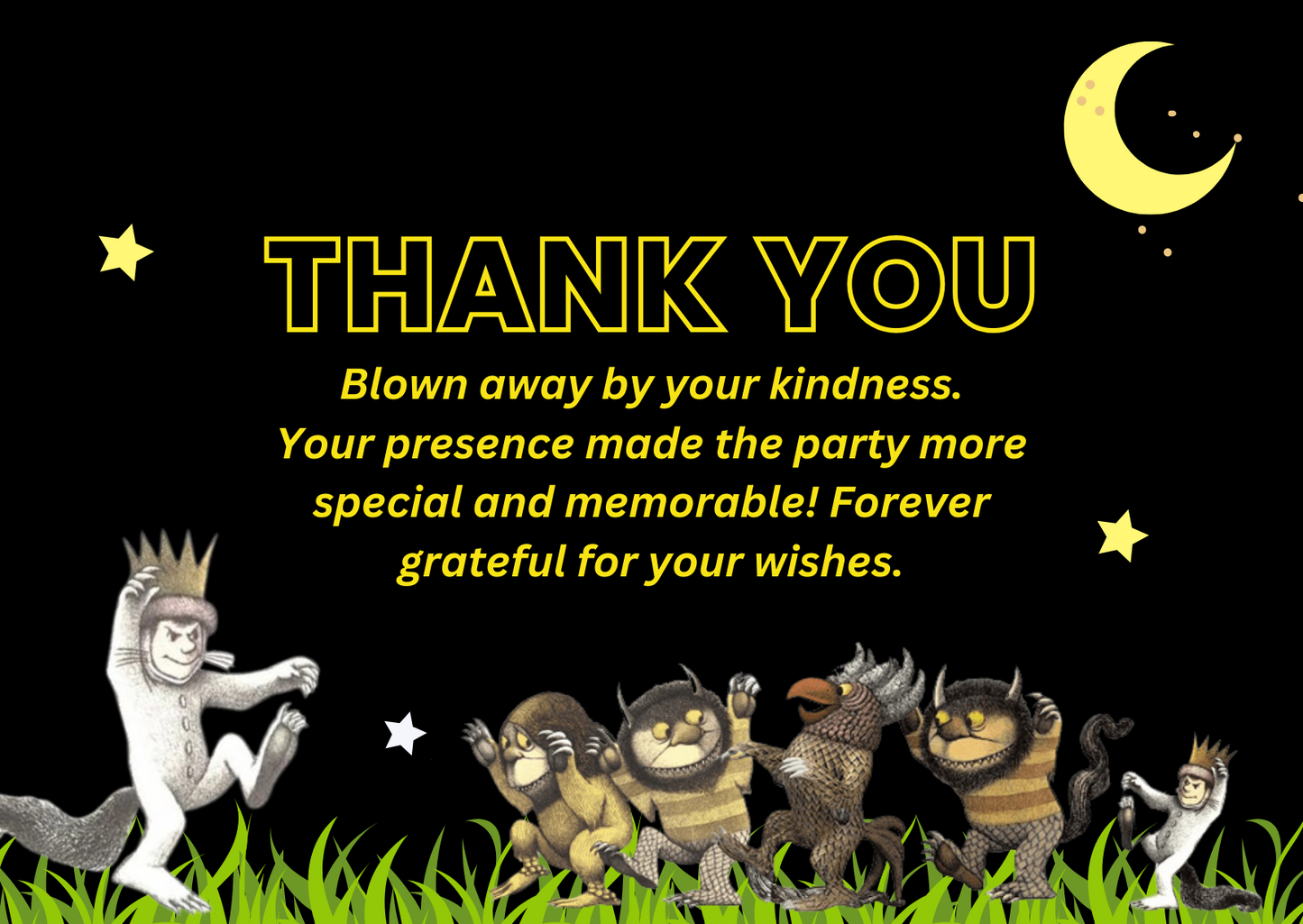 Wild Thing Birthday Thank You Card For Your Birthday