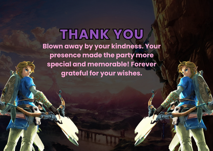 Digital Zelda Breath of the Wild Birthday Thank You Card