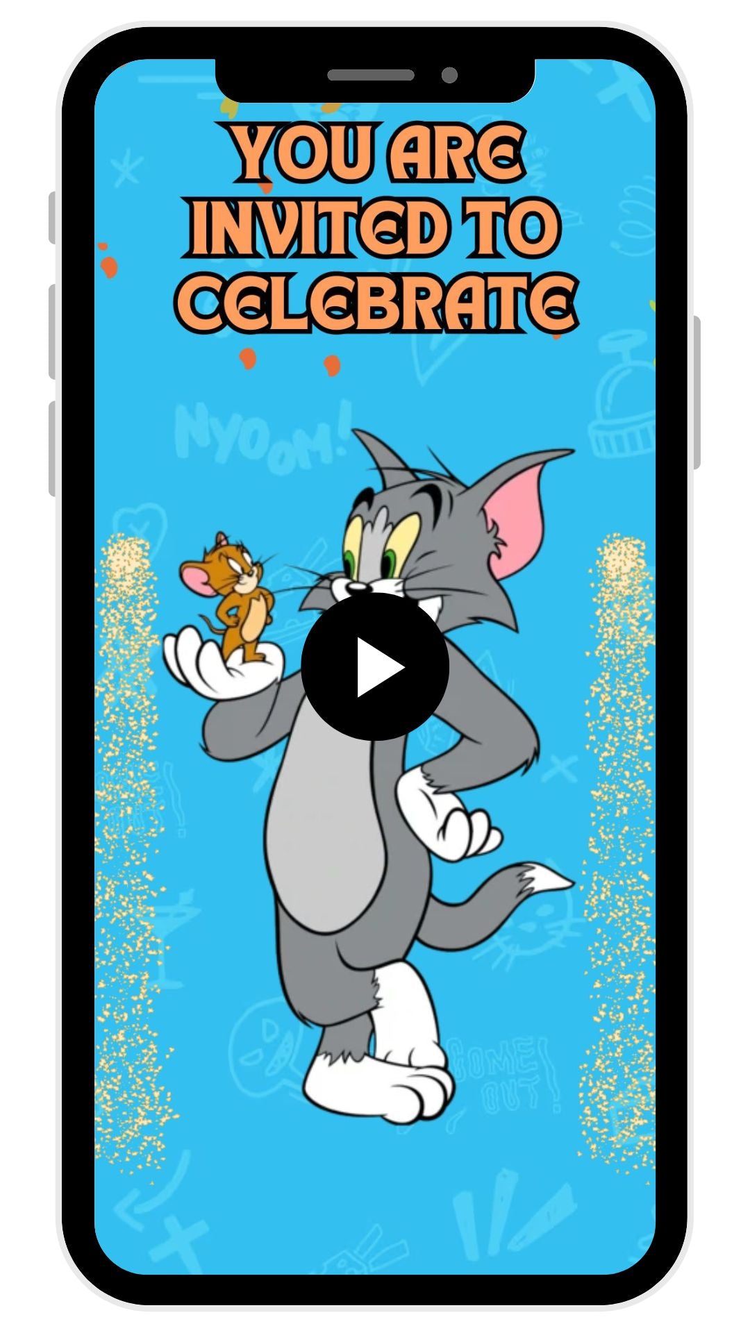 Animated Tom and Jerry 7th Birthday Invitation | Tom and Jerry Birthday Video Invitation